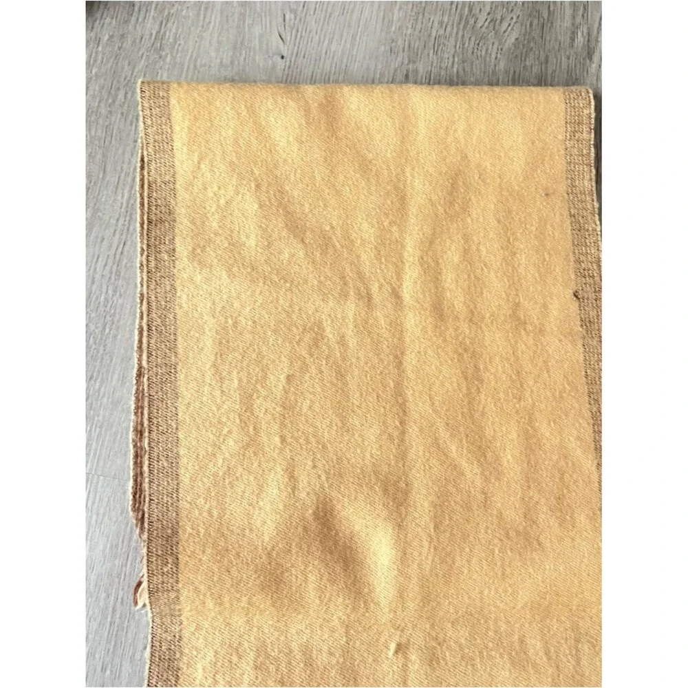 Christian Dior Wool Scarf Beige Fringe Logo Luxury Unisex Winter Wrap